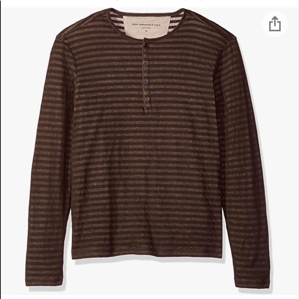 🔶John Varvatos Long Sleeve Striped Henley🔶   NWT